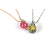 Pendentif Mini Boule en verre Or Rose 18mm