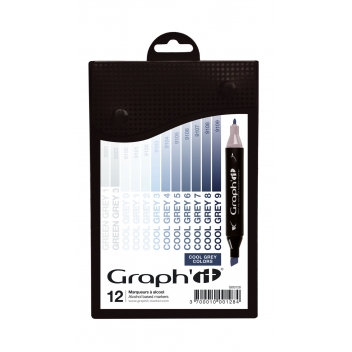 GI00128 - 3700010001284 - Graph\'it - Set 12 Marqueurs à alcool Graph\'it Cool Greys colors - 3