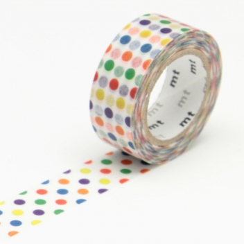 MT01KID02Z - 4971910192245 - Masking Tape (MT) - Masking Tape MT Kids 1,5 cm Pois multicolore - 3