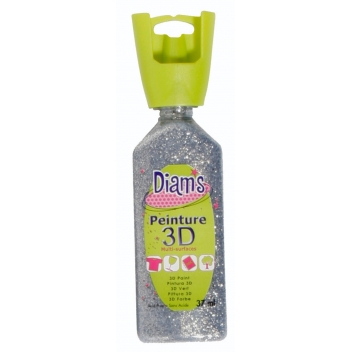 DI40946 - 3700010409462 - Diam\'s - Peinture Diam\'s 3D 37 ml Pailleté Argenté - 2