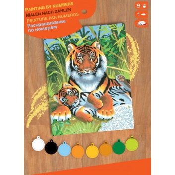 PBNJ2 - 5013634000297 - KSG - Tableau peinture au numéro Pour enfant Tigres - 2