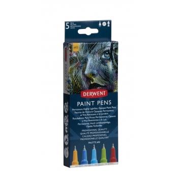 DW2305519 - 5028252594851 - Derwent - Marqueurs peinture opaque Derwent Paint Pen 5 palette n°2 - 2
