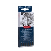 Marqueur Calibré Derwent Line Maker 6 fineliners encre noir