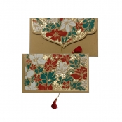 Carterie Bouquet Kraft Rouge Vert et Doré