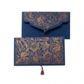 Carterie Pondichery Enveloppe cadeau 19x10cm Bleu Cuivré