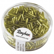 Perle Rocaille tube garniture argentée Vert clair 15 g