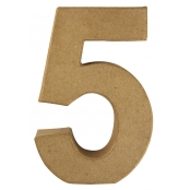 Chiffre en papier mâché 15cm Chiffre 5