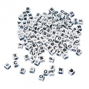 1610102 - 4006166297052 - Rayher - Perle Dé en plastique Alphabet 5 x 5 mm 40 g