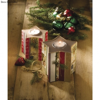 7160500 - 4006166259869 - Rayher - Bougeoir Étoile Ø16 cm insert alu Ø6,1 cm Papier mâché