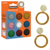 Paillettes fines pour résine d\'inclusion 9 couleurs