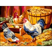 Canevas antique A la ferme 50x65cm