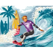 Canevas antique 50x65 cm Surf