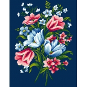 Canevas antique 50x65 cm Petit bouquet