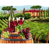 Canevas antique 50x65 cm Le vignoble
