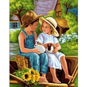 Canevas antique A la campagne Rafael Angelo 50x65cm
