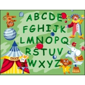 Canevas antique ABC du cirque 50x65cm