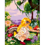 Canevas antique Au pays des merveilles 50x65cm