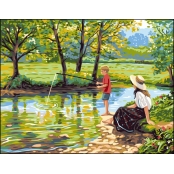 Canevas antique Au bord de l\'eau Rafael Angelo 50x65cm