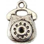 Breloque en métal Téléphone 17mm Argenté (10 pièces)