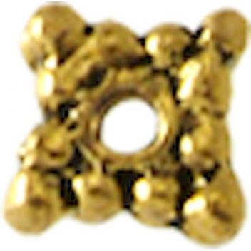 PM096D - 3660246115752 - MegaCrea - Perle rondelle intercalaire métal Carré 6 mm Doré