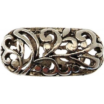 PM175A - 3660246051616 - MegaCrea - Perle métal coussin 19x10 mm Argenté