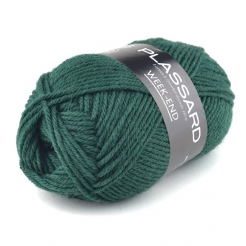 WEEK-END-0076 - 3660779016861 - Plassard - Laine à tricoter Week End 0076 Vert sapin 50% Laine