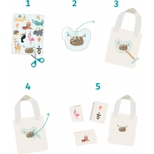 Gommettes décalcomanie textile et papier Animaux 60 pièces