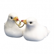 Oiseau Couple de colombe en plumes 3 cm