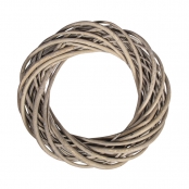 Couronne en osier balayé Gris argenté 30cm