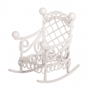 Mini Fauteuil à bascule blanc 2,5x4,5x4,5cm