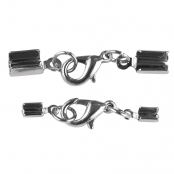 Fermoir carabinier Argenté pour ruban 2 pièces