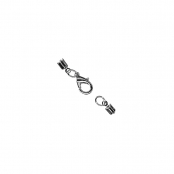 Fermoir carabinier Argenté pour cordon et rubans 2mm