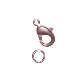 Fermoir carabinier avec anneau Or rose 9,5mm 2 pièces