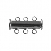 Fermoir magnétique en laiton 3 rangées Argenté 2 cm