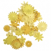 Fleurs en papier Jaune 1,5-2,5 cm 36 pièces