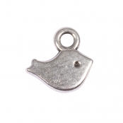 Breloque en métal Oiseau Argenté 8x5mm 6 pièces