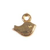 Breloque en métal Oiseau Doré 8x5mm 6 pièces