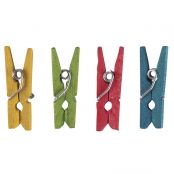 Mini pinces à linge en bois 2,5 cm Multicolore 48 pièces