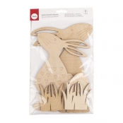 Silhouette en bois Les Amis de Pâques 5 pièces