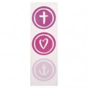 Motifs de cire Croyance Amour Espérance, rose oeillet, 9,5x3cm .