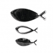 Motifs de cire Poissons Argenté 3 pièces