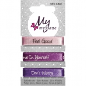 Ruban en satin My Message Violet 9mm 1m 3 pièces