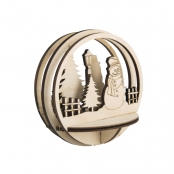 Déco de Noël en bois Bonhomme de neige 7,5 cm