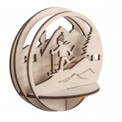 Déco de Noël en bois Skieur 9,5 cm