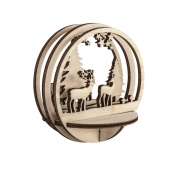 Déco de Noël en bois Ambiance forêt 7,5 cm