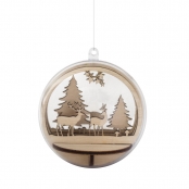 Déco de Noël en bois Ambiance forêt 7,5 cm