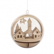 Déco de Noël en bois Village 7,5 cm