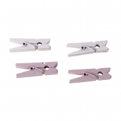 Mini Pinces à linge en bois Rose et blanc 3,5 cm 26 pièces