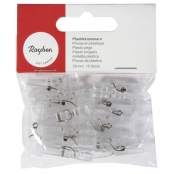 Mini Pinces en plastique Cristal 2,9 cm 16 pièces