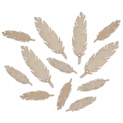 Plumes en bois naturel 7 et 4 cm 12 pièces